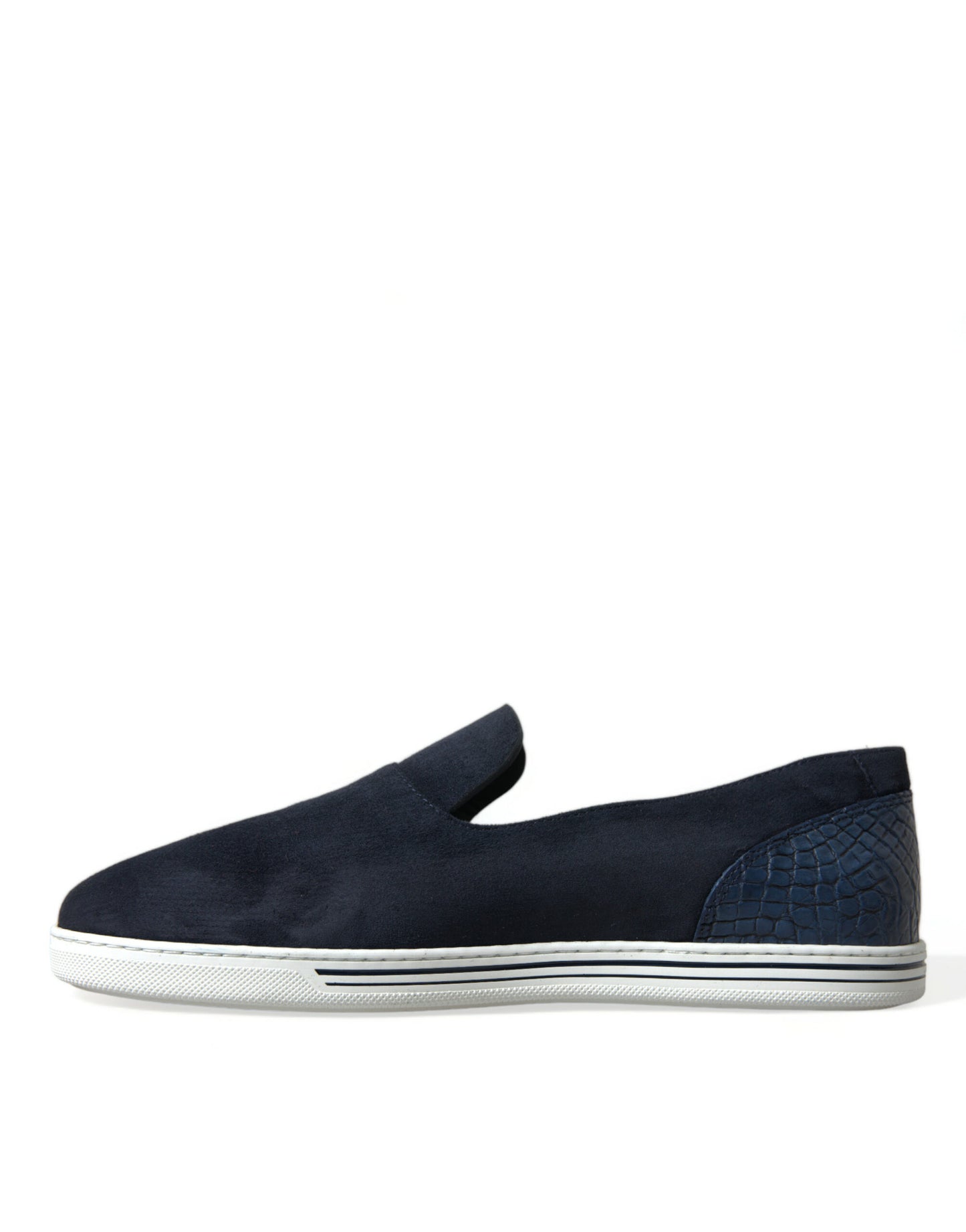 Dolce & Gabbana Blue Suede Caiman Loafers Saint Tropez Shoes