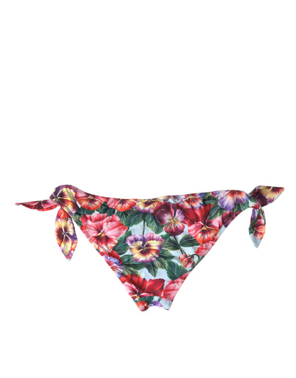 Dolce & Gabbana Multicolor Floral Swimwear Bottom Beachwear Bikini