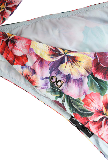 Dolce & Gabbana Multicolor Floral Swimwear Bottom Beachwear Bikini