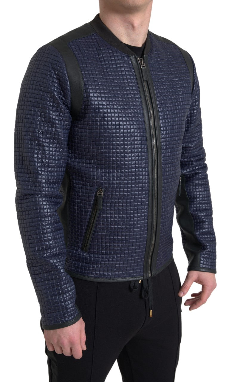 Dolce & Gabbana Elegant Blue Nylon Zip Blouson Jacket