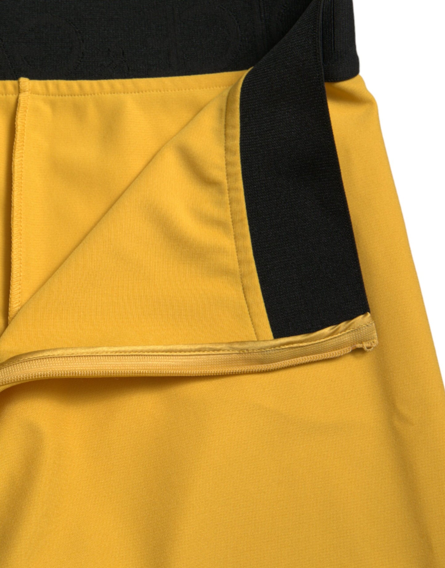 Dolce & Gabbana Yellow Nylon Stretch Leggings Pants