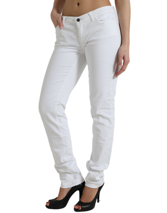 Dolce & Gabbana White Cotton Stretch Skinny Denim Jeans