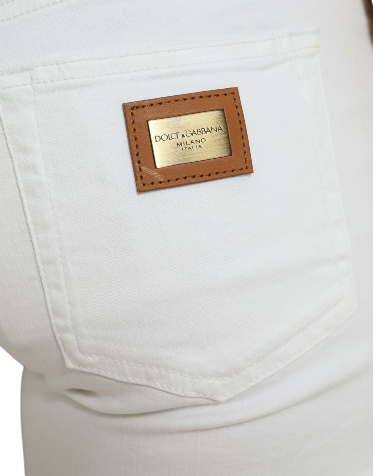 Dolce & Gabbana White Cotton Stretch Skinny Denim Jeans