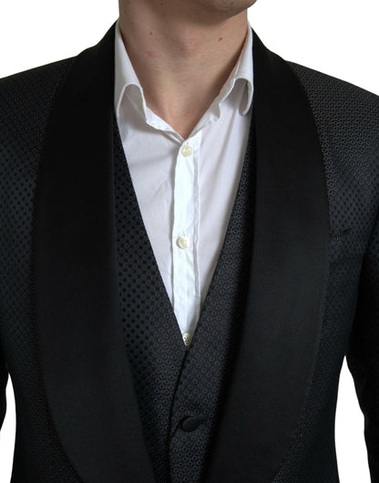 Dolce & Gabbana Elegant Black Silk Blend Slim Fit Suit