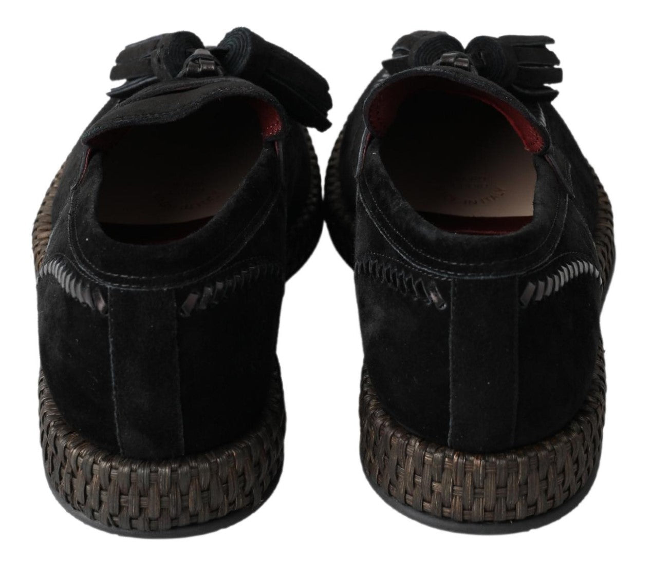 Dolce & Gabbana Black Suede Leather Casual Espadrille Shoes