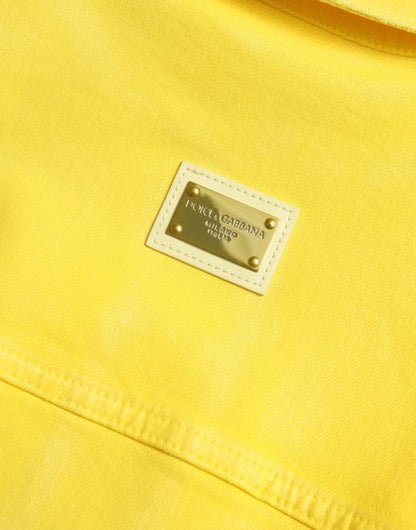Dolce & Gabbana Yellow Cotton DENIM Jeans Coat Jacket