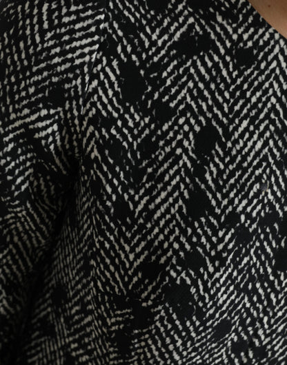 Dolce & Gabbana Black Chevron Polyester Shift Mini Dress