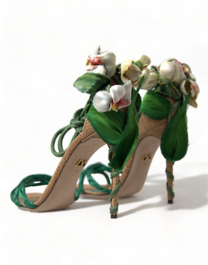 Dolce & Gabbana Emerald Elegance Satin Heels