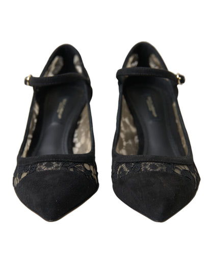 Dolce & Gabbana Elegant Black Taormina Lace Heels