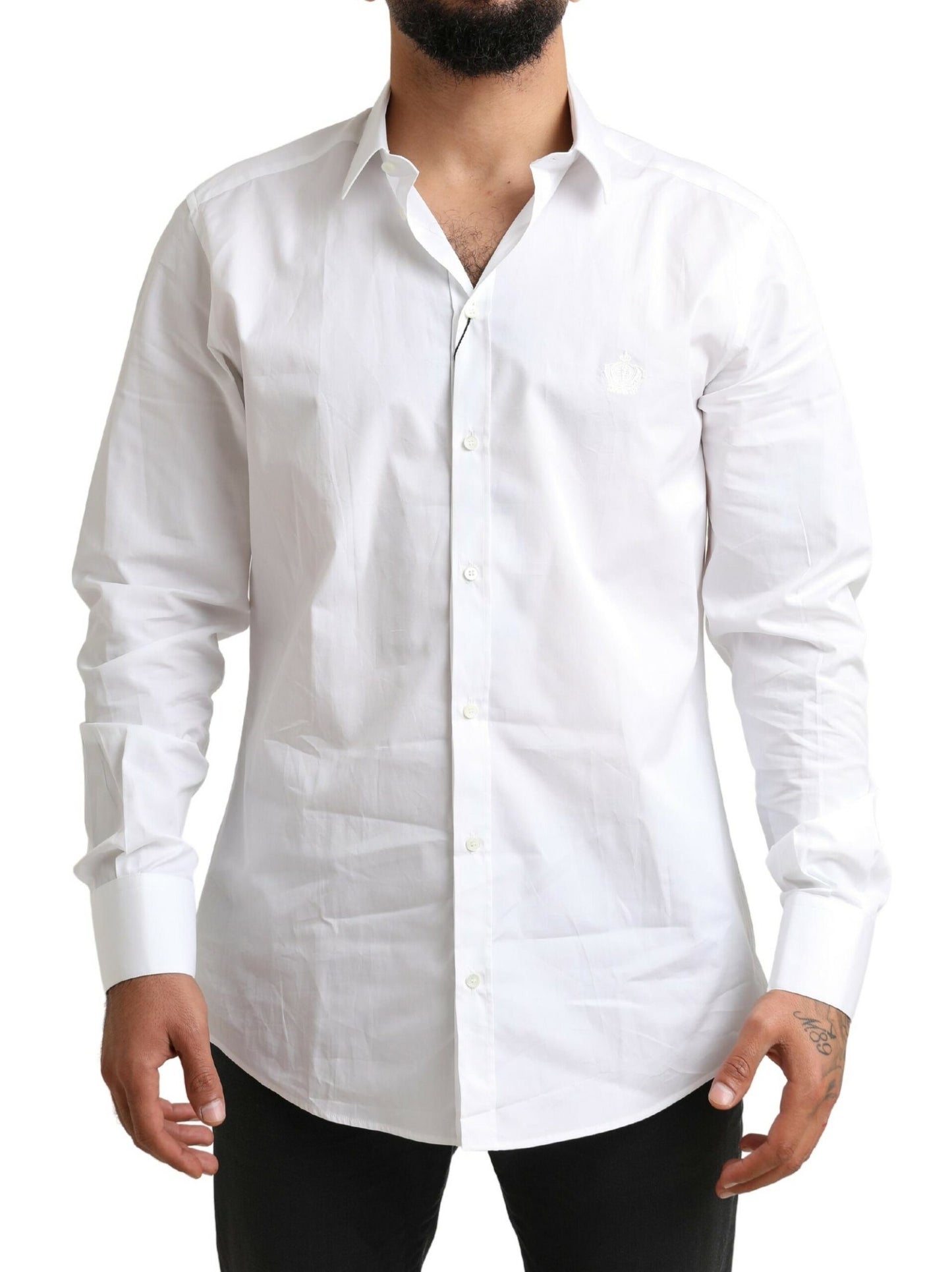 Dolce & Gabbana Elegant White Cotton Dress Shirt