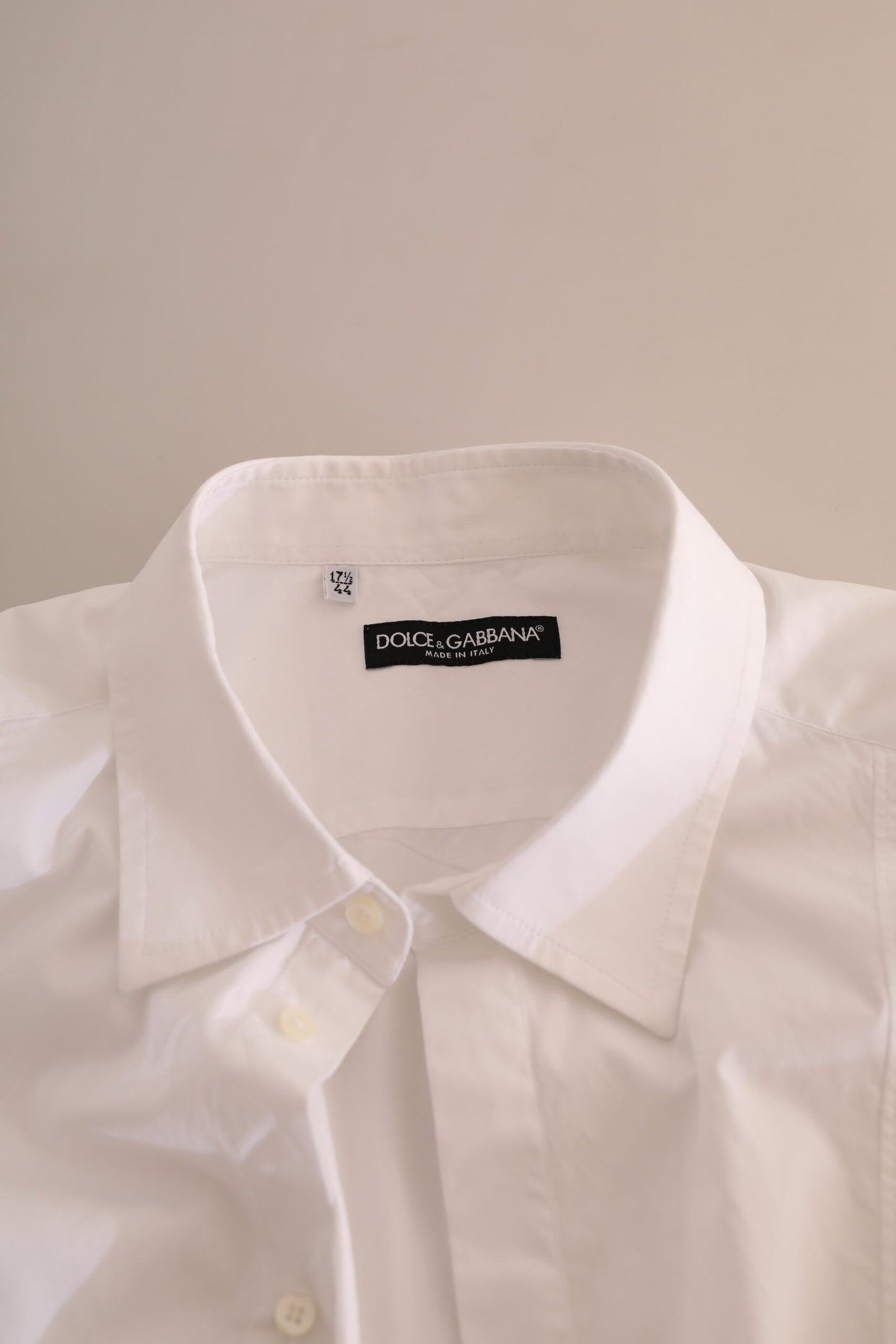 Dolce & Gabbana White Formal Cotton Tuxedo Men Dress Shirt