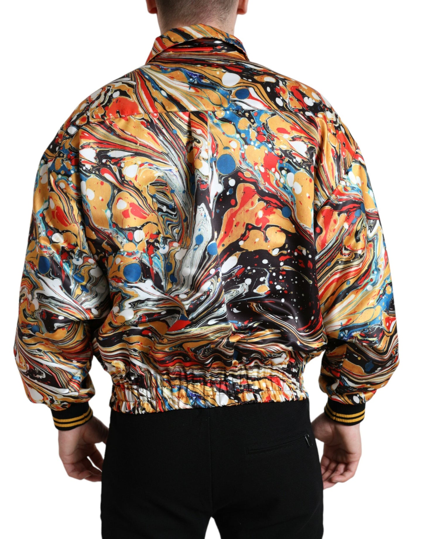 Dolce & Gabbana Multicolor Abstract Polyester Bomber Jacket