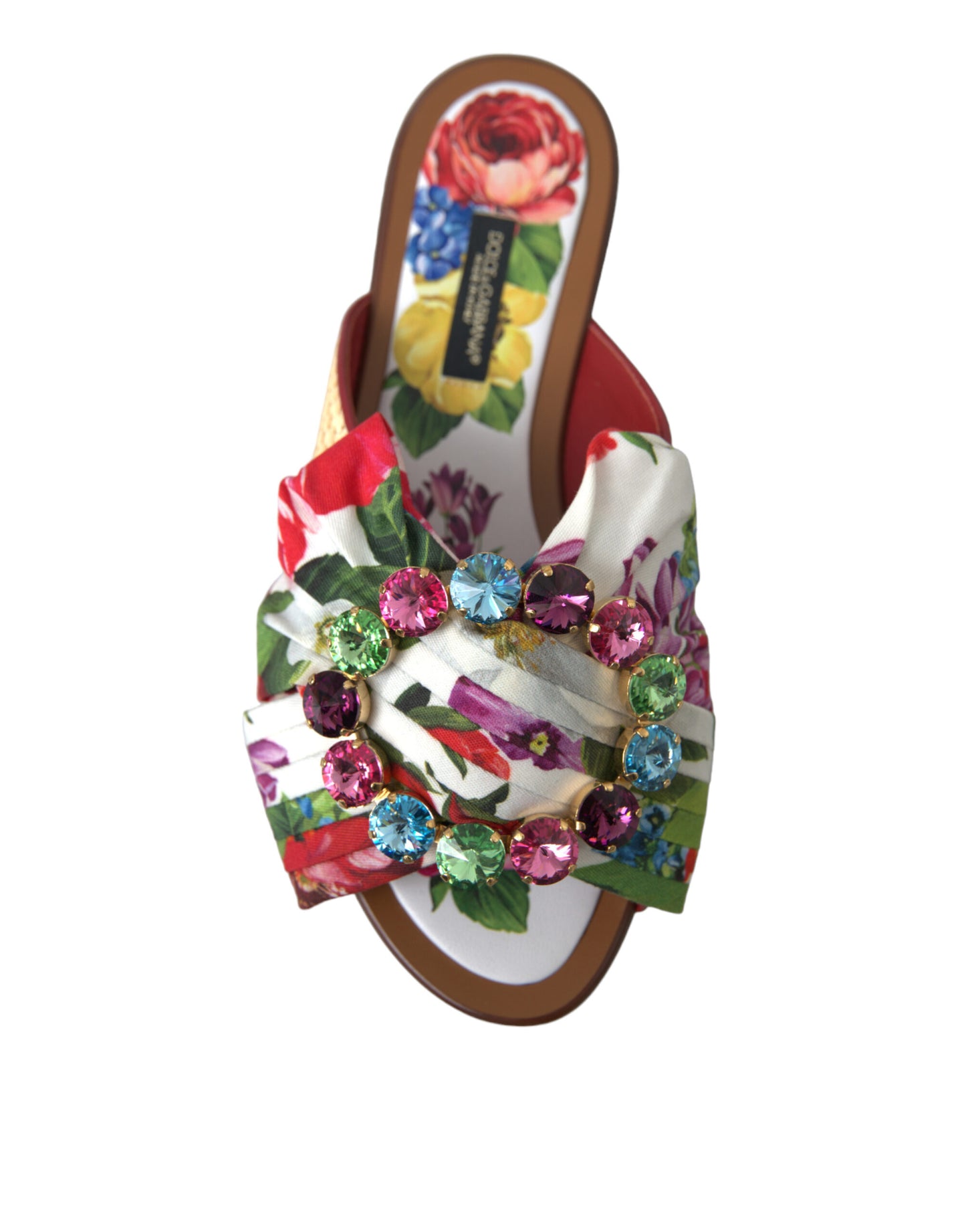 Dolce & Gabbana Exquisite Floral Print Flat Sandals