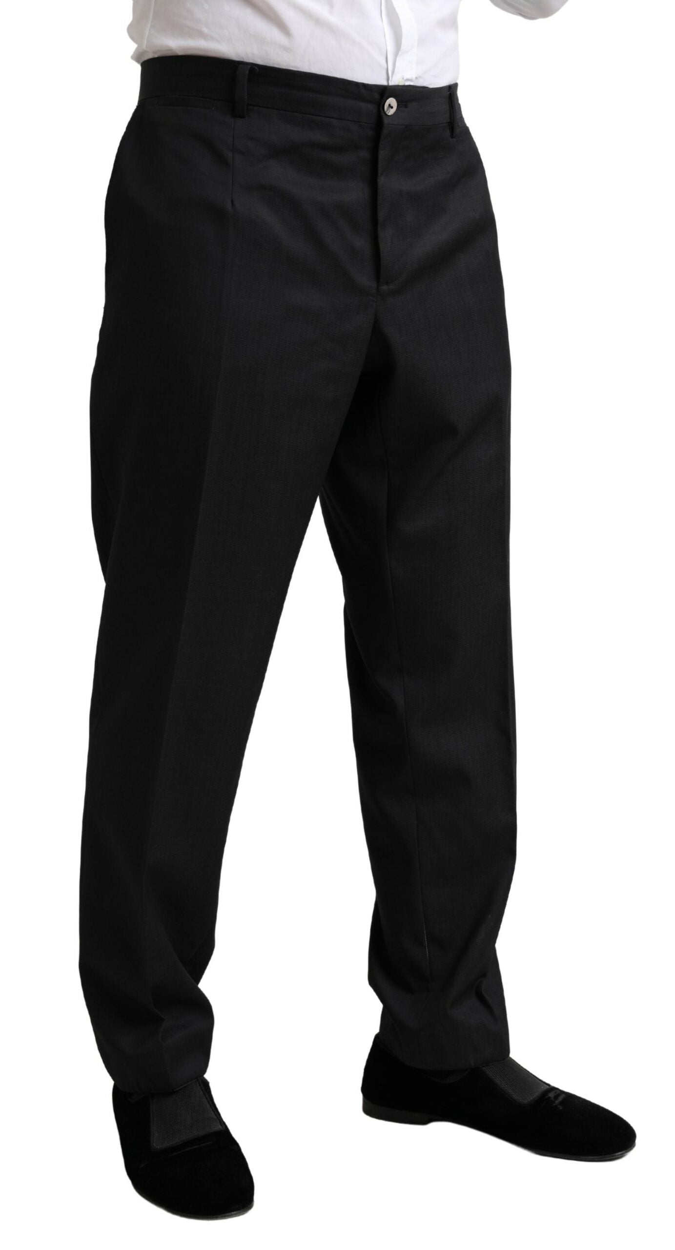 Dolce & Gabbana Elegant Black Virgin Wool Martini Suit