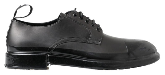 Dolce & Gabbana Black Leather Derby Dress Shoes