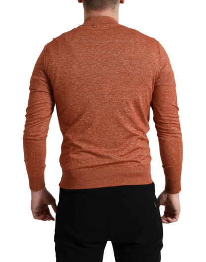 Dolce & Gabbana Orange Cashmere Crew Neck Pullover Sweater