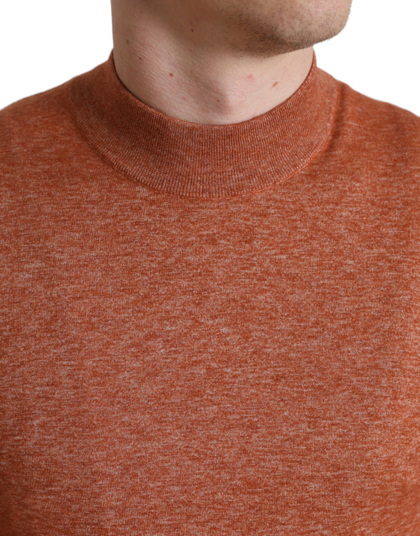 Dolce & Gabbana Orange Cashmere Crew Neck Pullover Sweater