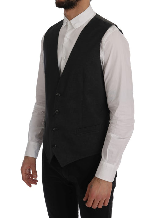 Dolce & Gabbana Gray STAFF Cotton Rayon Vest