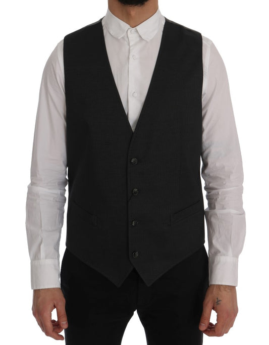 Dolce & Gabbana Gray STAFF Cotton Rayon Vest