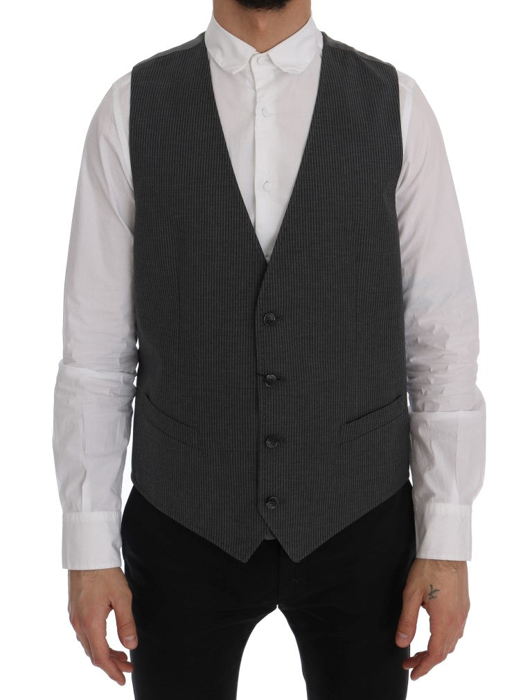 Dolce & Gabbana Elegant Gray Waistcoat Vest