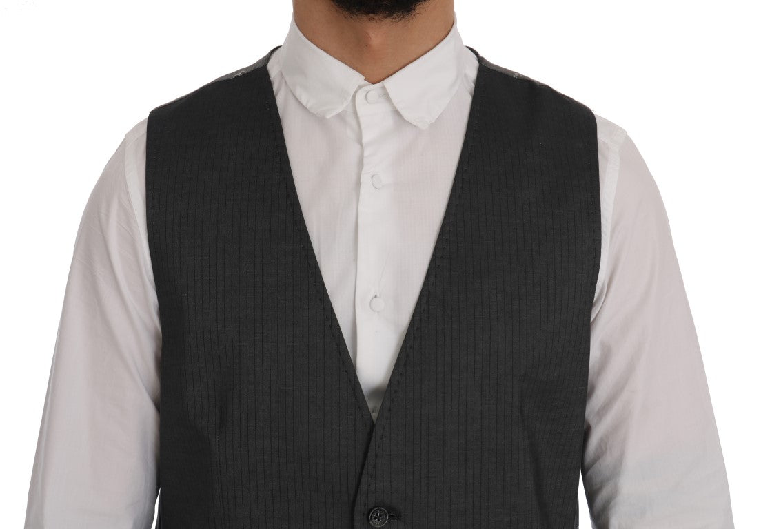 Dolce & Gabbana Sleek Gray Single-Breasted Waistcoat Vest