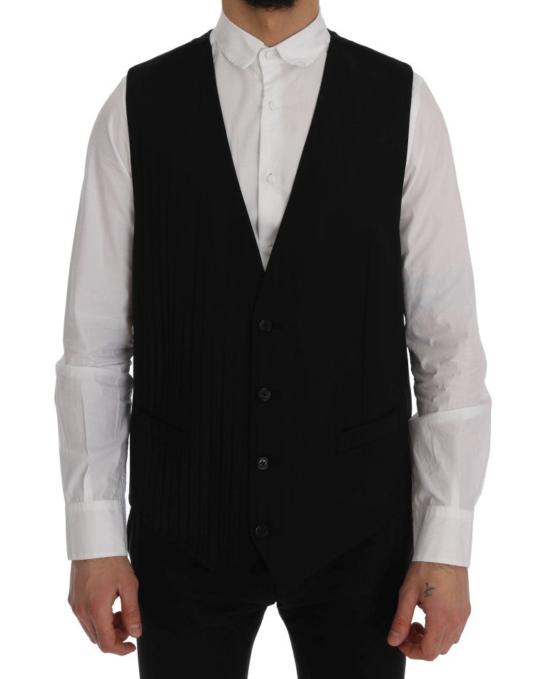 Dolce & Gabbana Elegant Striped Wool Blend Waistcoat Vest