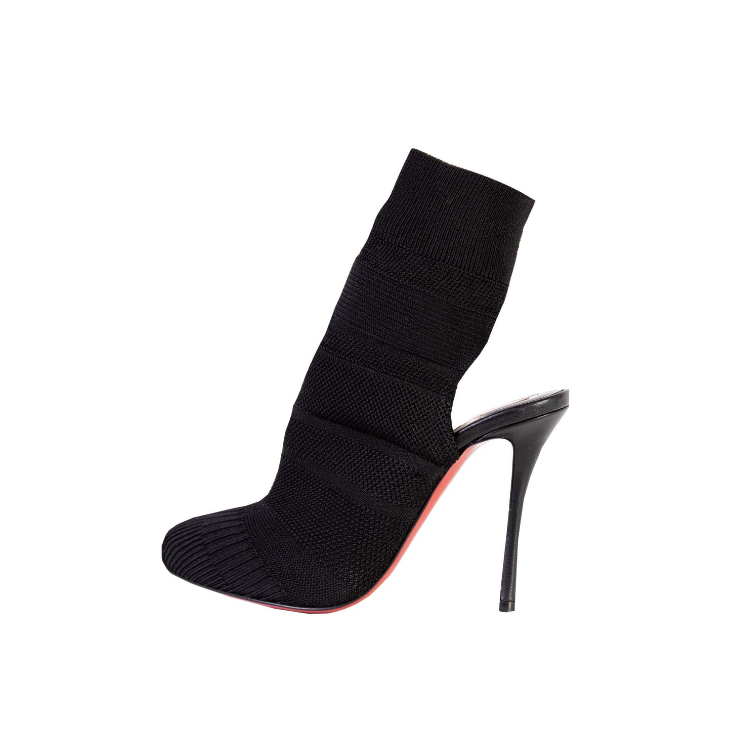 Christian Louboutin Elegant Black Fabric and Leather Ankle Boots