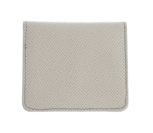 Dolce & Gabbana Sleek White Leather Condom Case Wallet