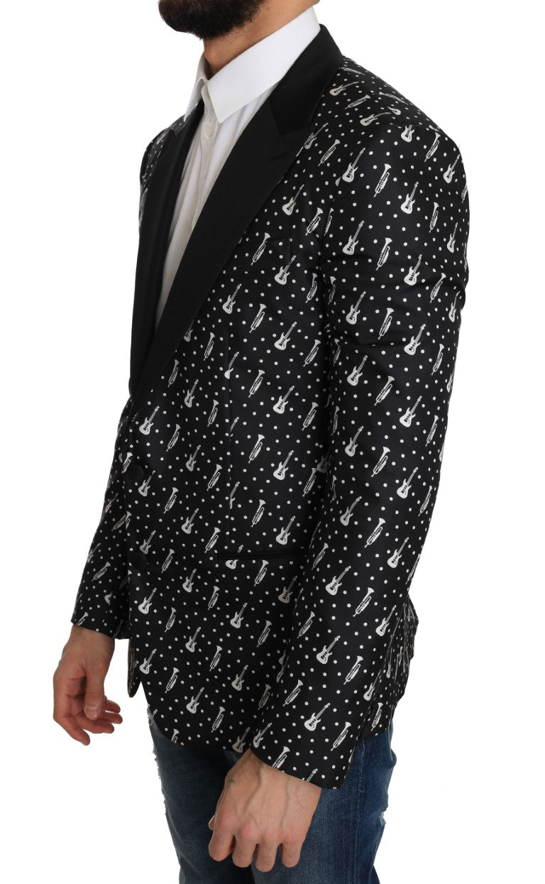 Dolce & Gabbana Polka Dot Jazz Print Slim Fit Blazer