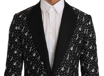 Dolce & Gabbana Polka Dot Jazz Print Slim Fit Blazer