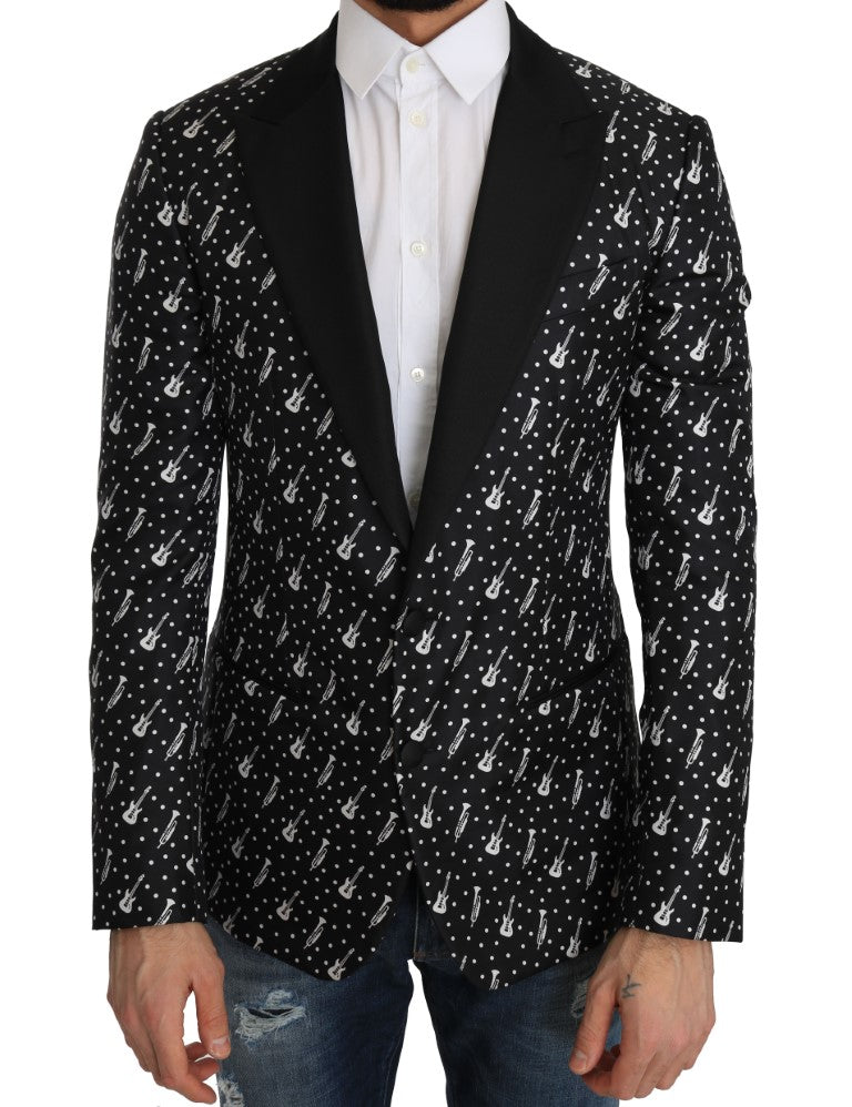 Dolce & Gabbana Polka Dot Jazz Print Slim Fit Blazer