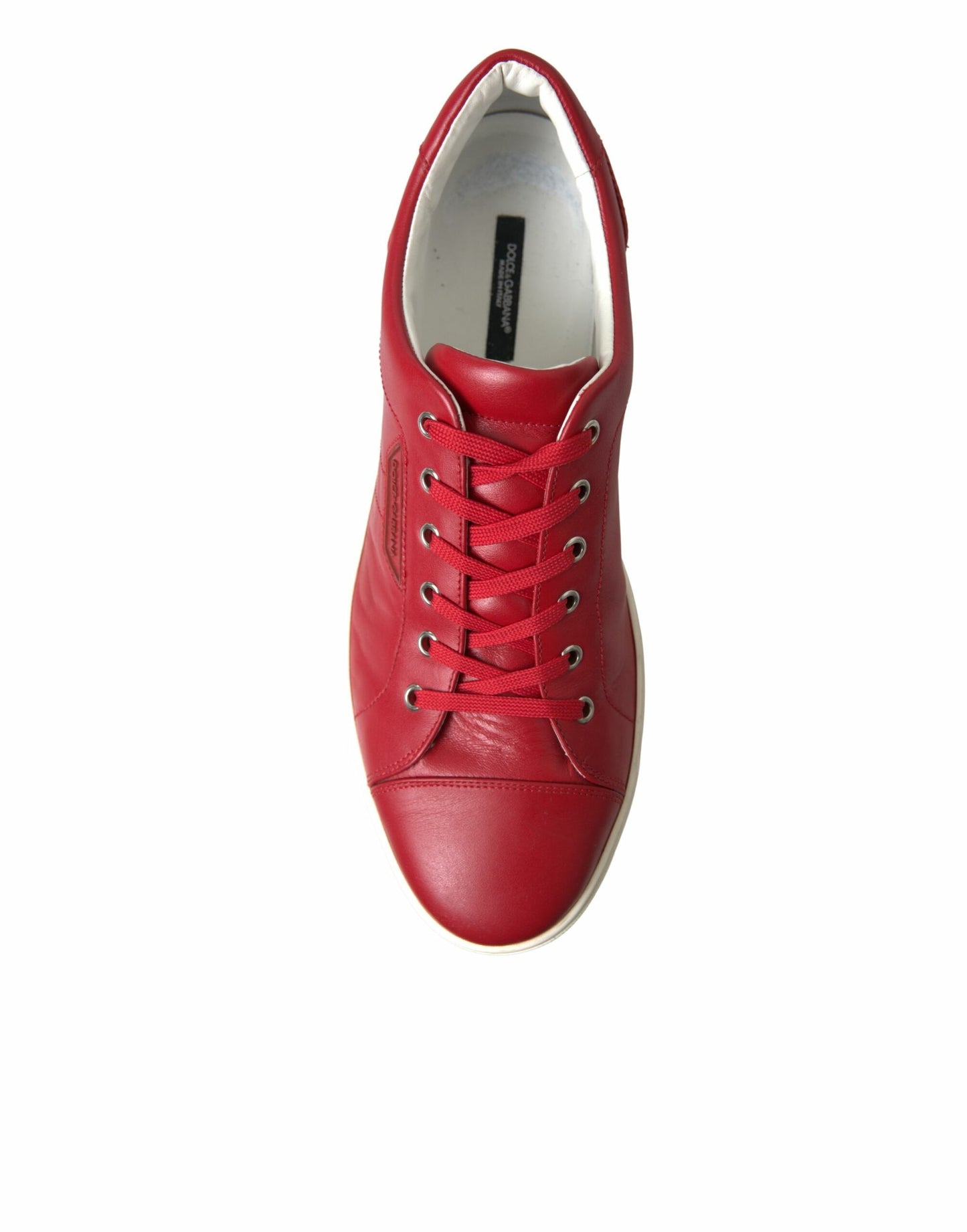 Dolce & Gabbana Elegant Red Leather Low Top Sneakers