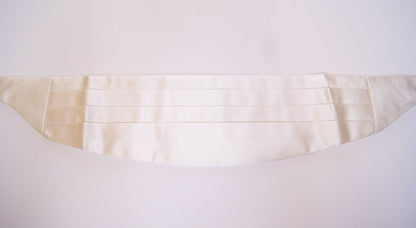 Dolce & Gabbana White Waist Tuxedo Smoking Belt Cummerbund