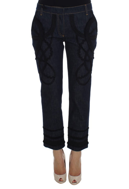 Dolce & Gabbana Embroidered Capri Jeans for Elegant Styling