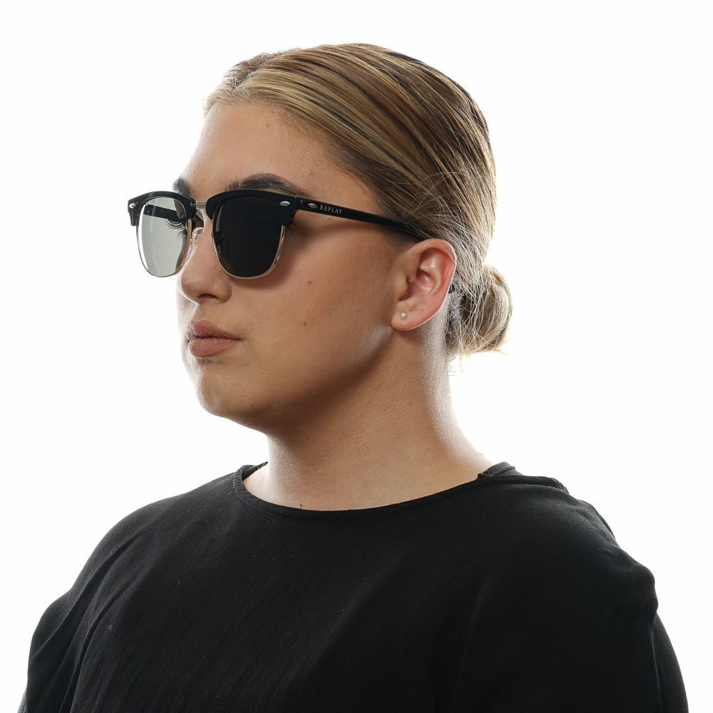 Replay Black Unisex Sunglasses