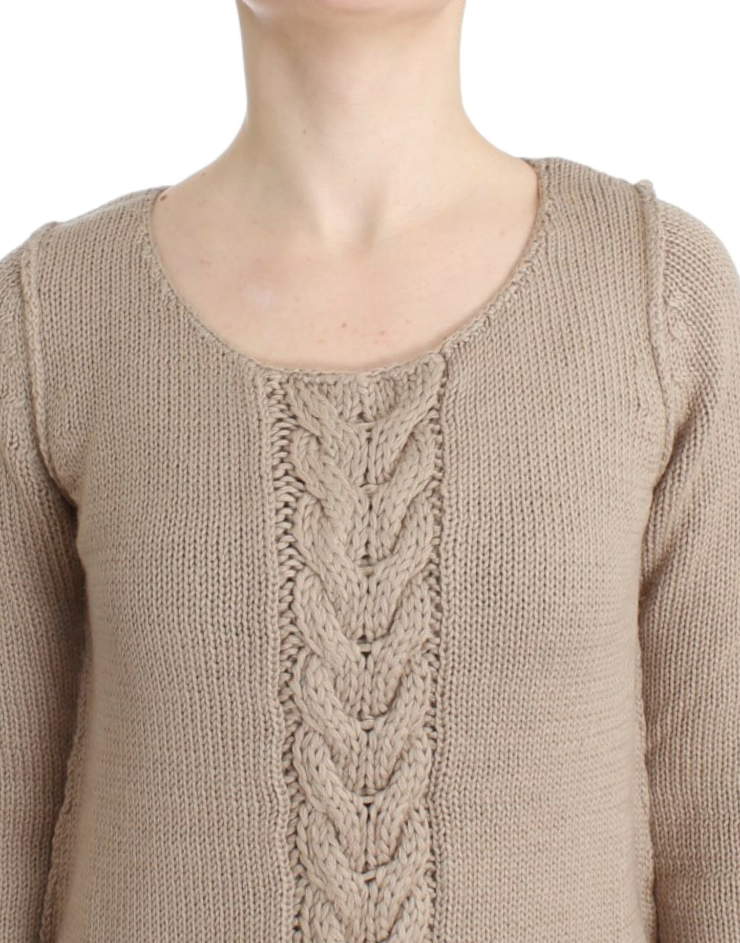 Cavalli Beige knitted wool sweater