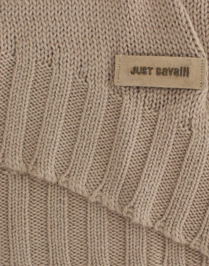 Cavalli Beige knitted wool sweater