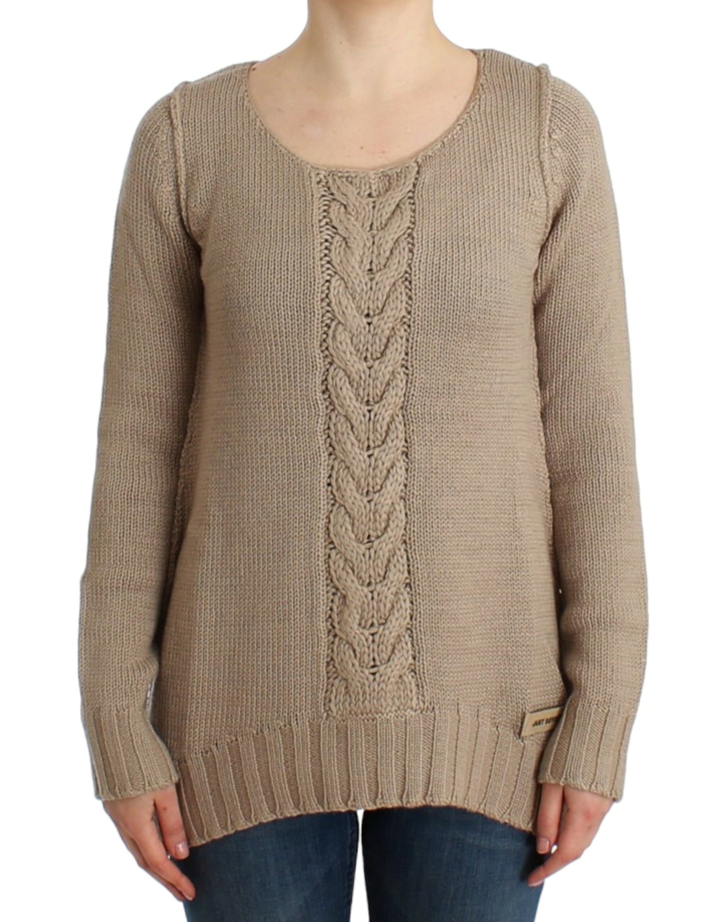 Cavalli Beige knitted wool sweater