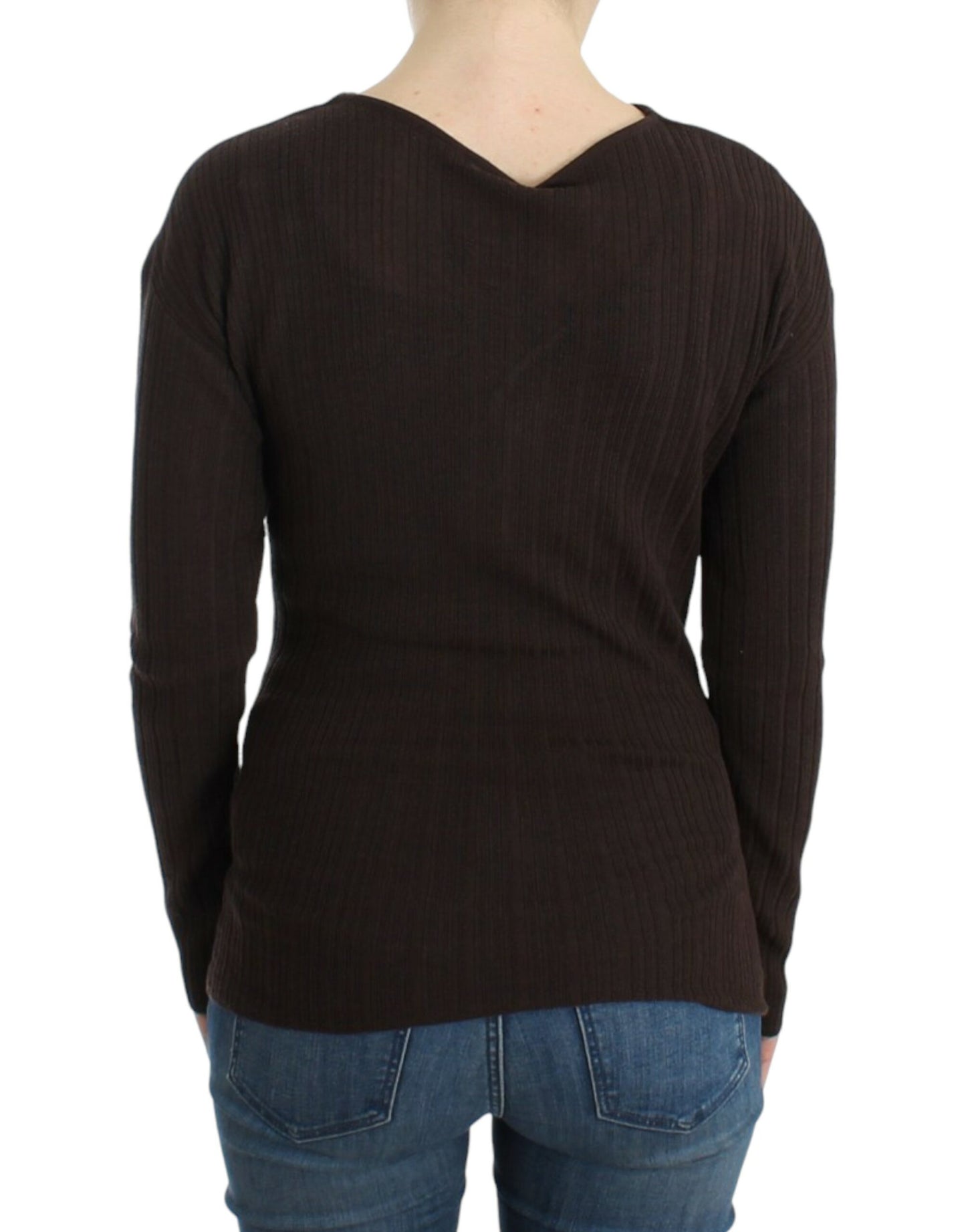 Cavalli Brown knitted wool sweater