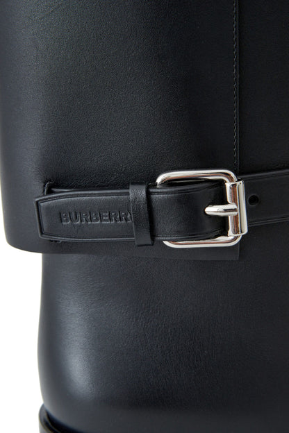 Burberry Equestrian Style Luxe Black Leather Boots