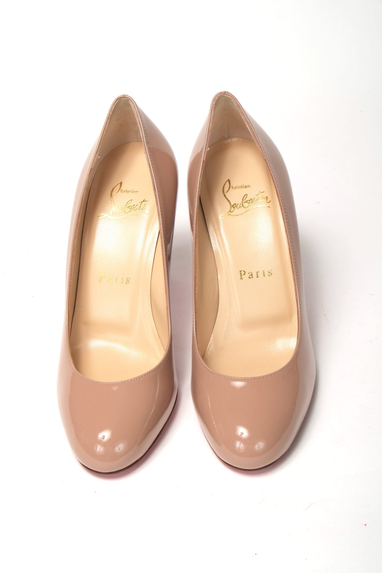 Christian Louboutin Nude Round Toe High Pump Shoe