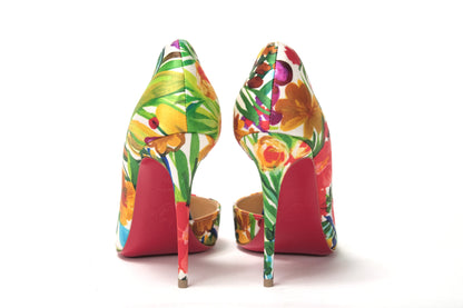 Christian Louboutin Multicolor Flower Printed High Heels Pumps Shoes