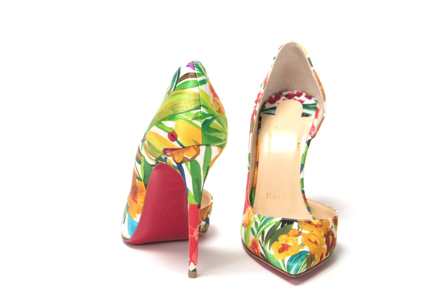 Christian Louboutin Multicolor Flower Printed High Heels Pumps Shoes