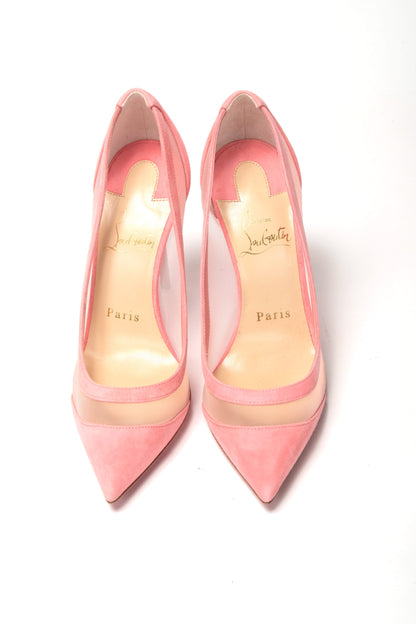 Christian Louboutin Pink Galativi Suede High Heels Pumps