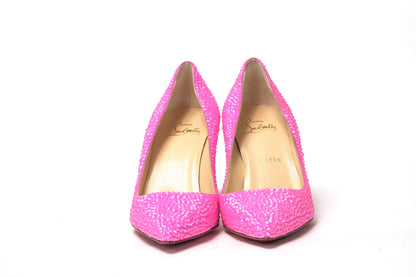 Christian Louboutin Hot Pink Embellished High Heels Pumps