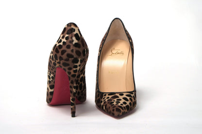 Christian Louboutin Multi/Black Leopard Kate 100 Pony Heel