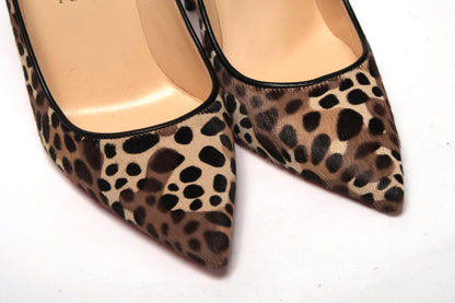 Christian Louboutin Multi/Black Leopard Kate 100 Pony Heel