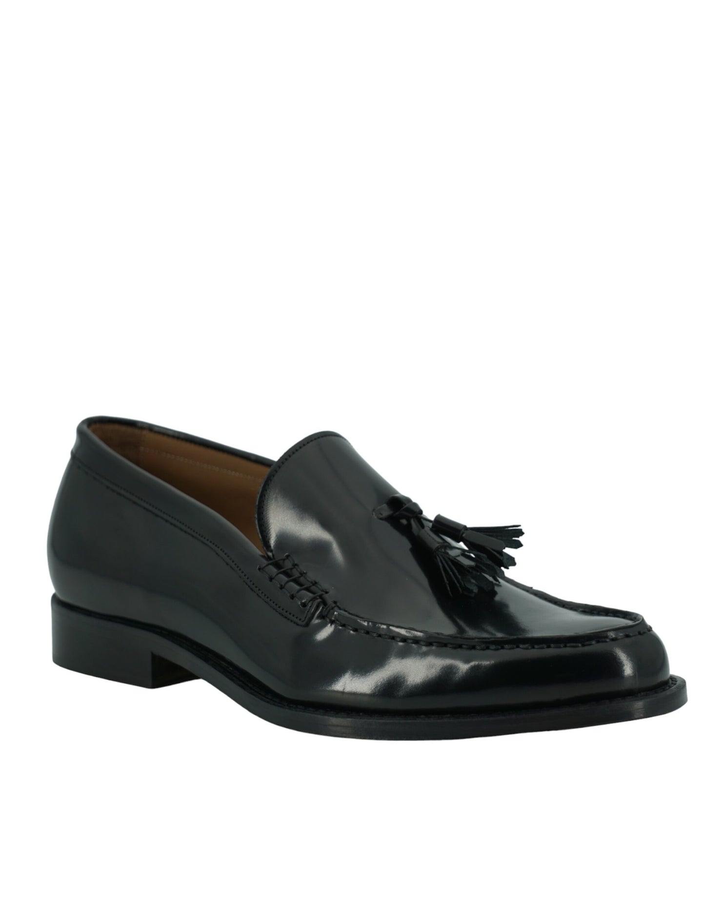 Saxone of Scotland Elegant Black Calf Leather Loafers - Men's Classic Footwear