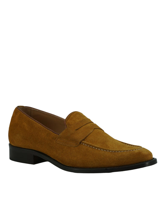 Saxone of Scotland Elegant Tan Calfskin Loafers for Men