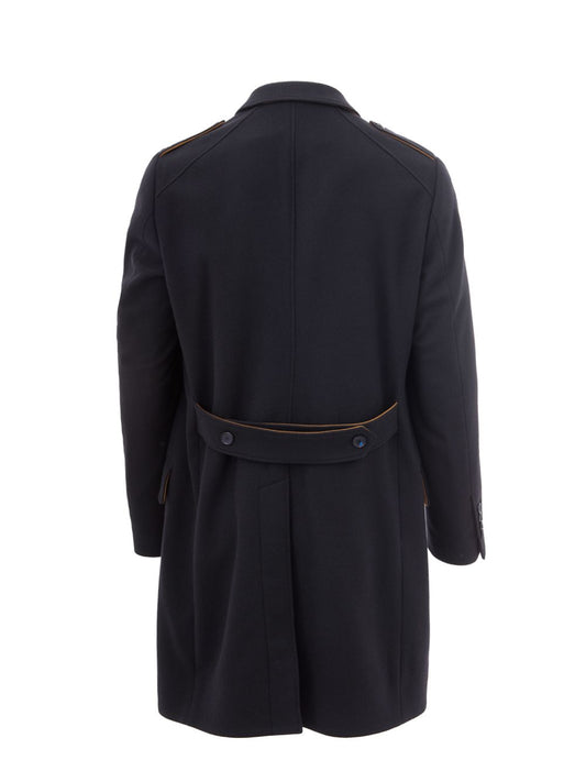 Dolce & Gabbana Elegant Blue Wool Mid-Length Coat